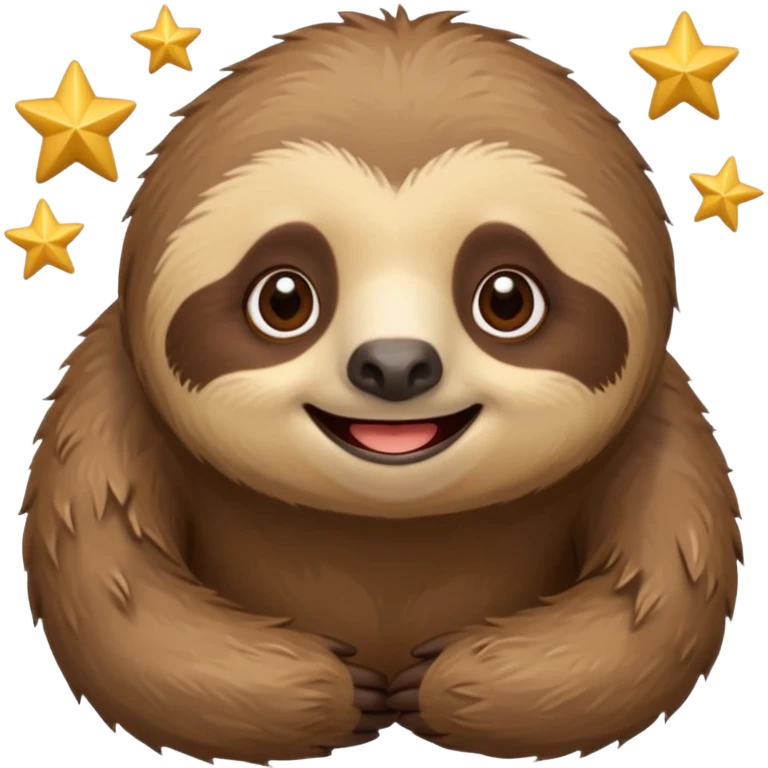 Perezoso que los ojos serán estrellas y este sonriendo  emoji