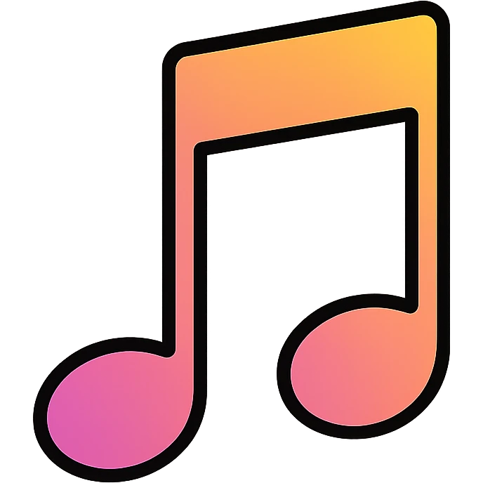 gradient music note icon, modern icon style, clean lines, no text emoji