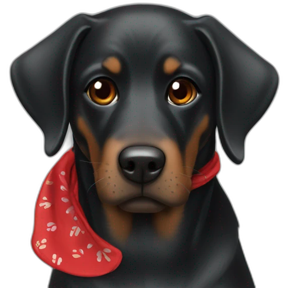 black-dog-red-bandana emoji