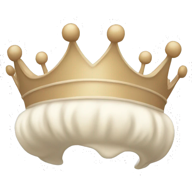 White and pastel beige crown emoji
