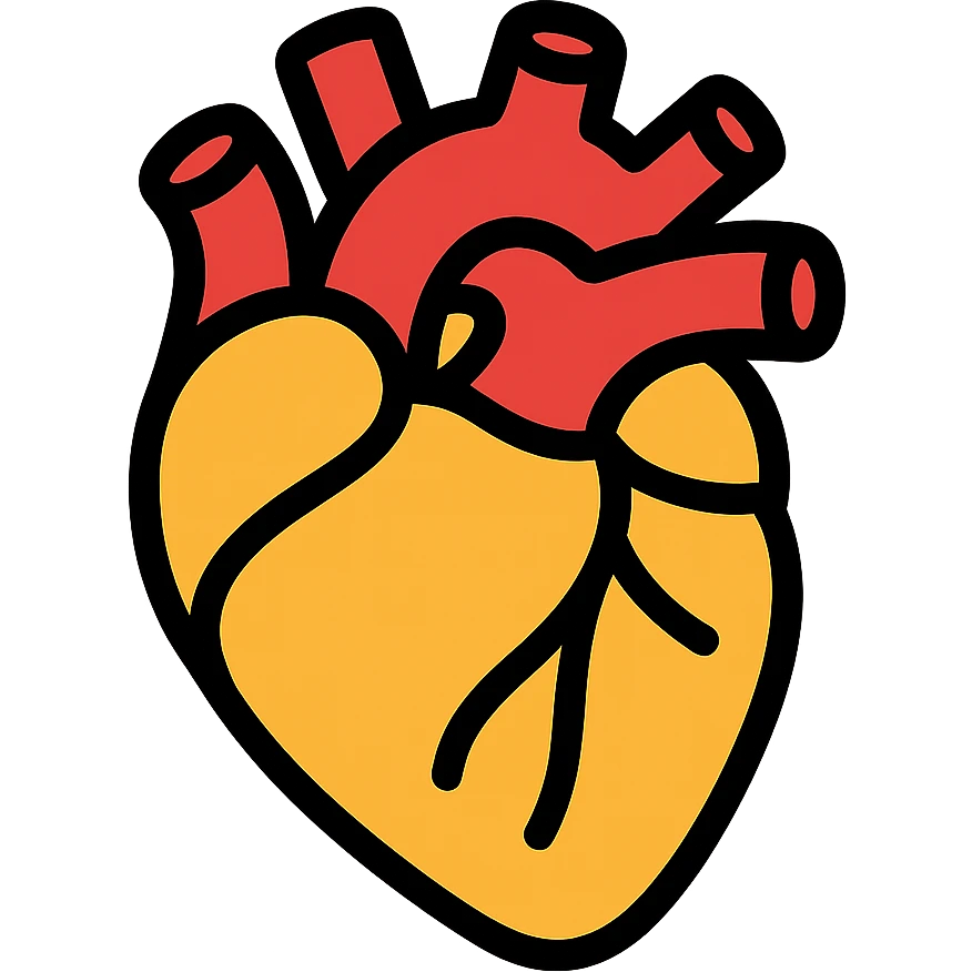 color outline icon of a cow heart, clean lines, no background emoji