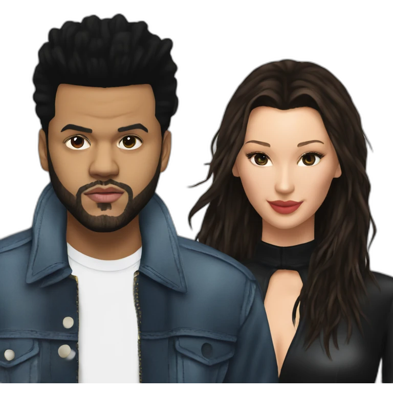 the weeknd and bella hadid emoji