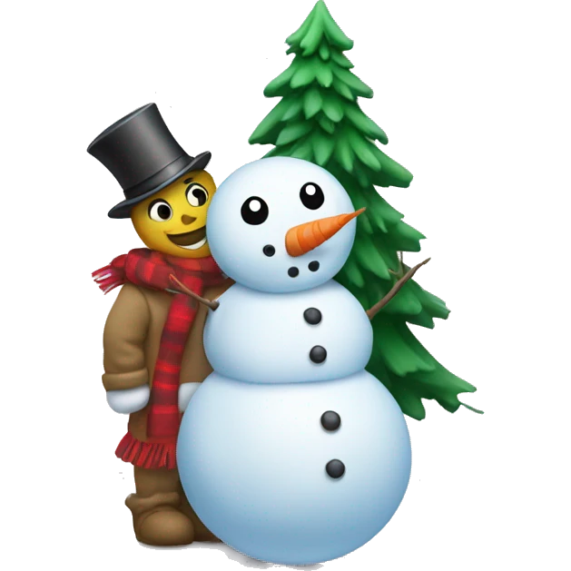 Snowman and Christmastree emoji