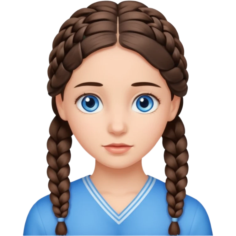 brunet kid girl young with braid emoji