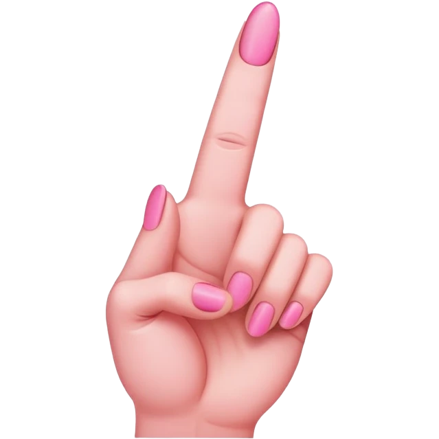 Pink middle finger emoji