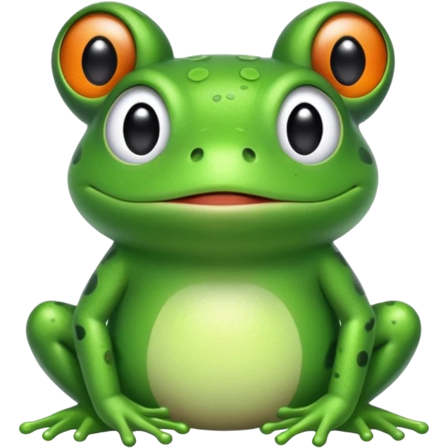 Frog wearing airpod 4 emoji