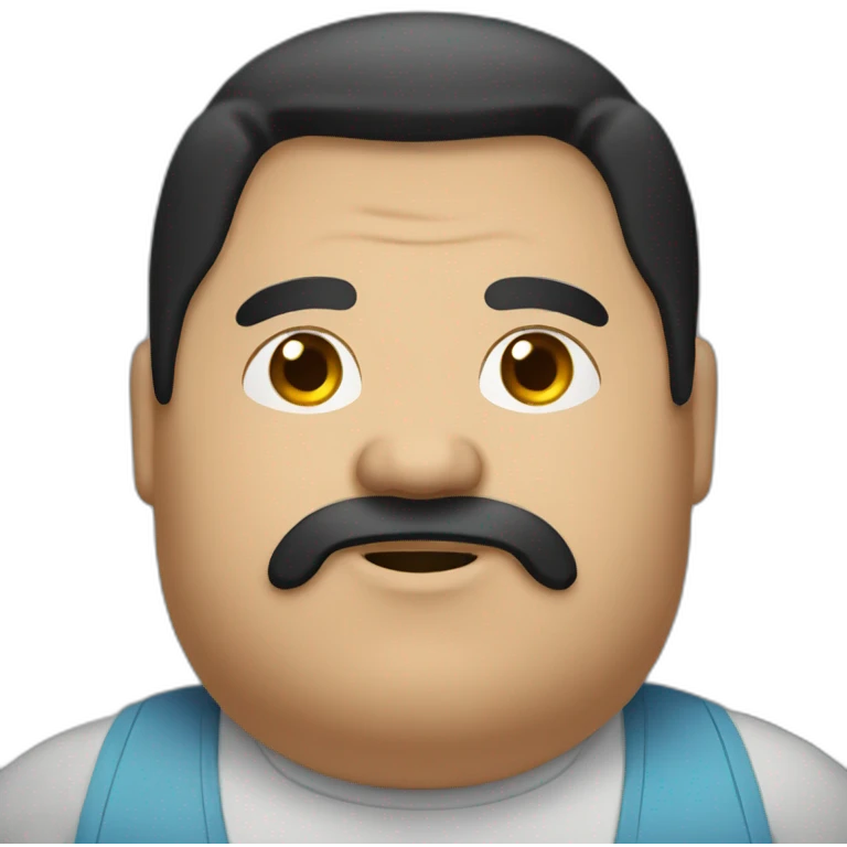 obese-long-black-hair-man emoji