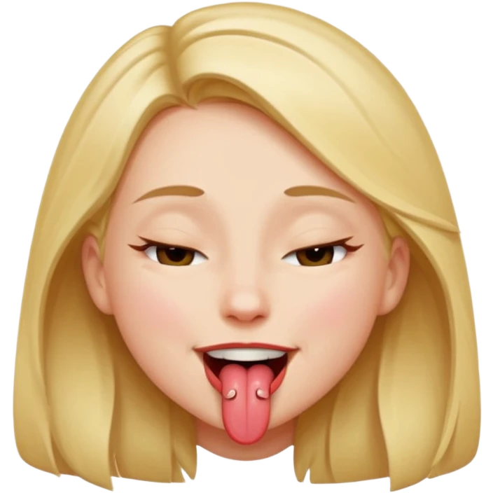 Girl sticking out tongue eyes closed emoji