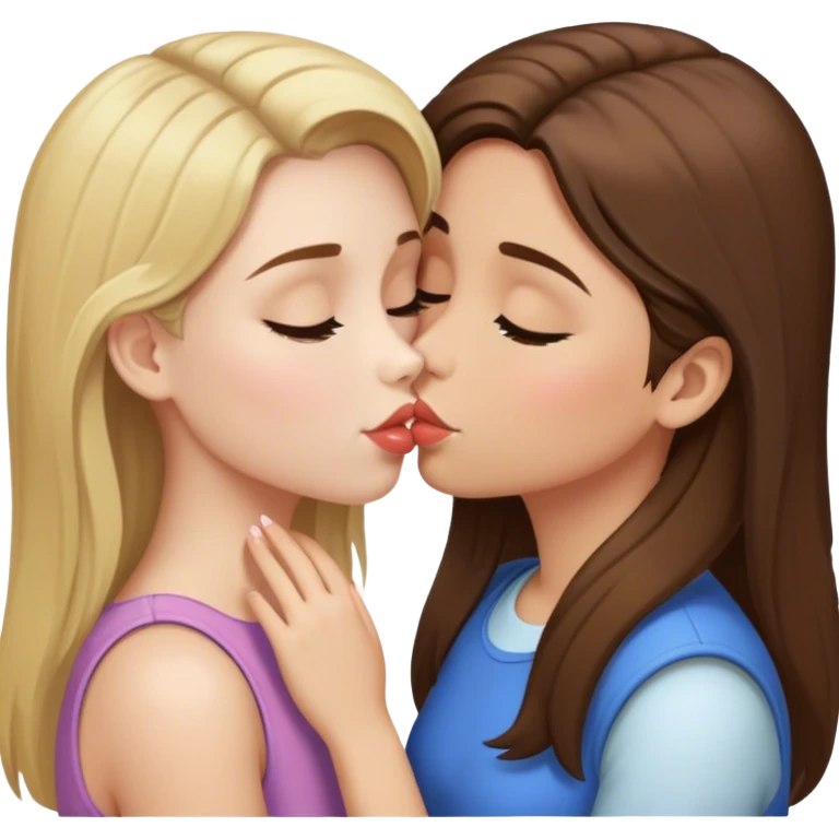 brunette girl kissing brown roots with blonde hair hirl emoji