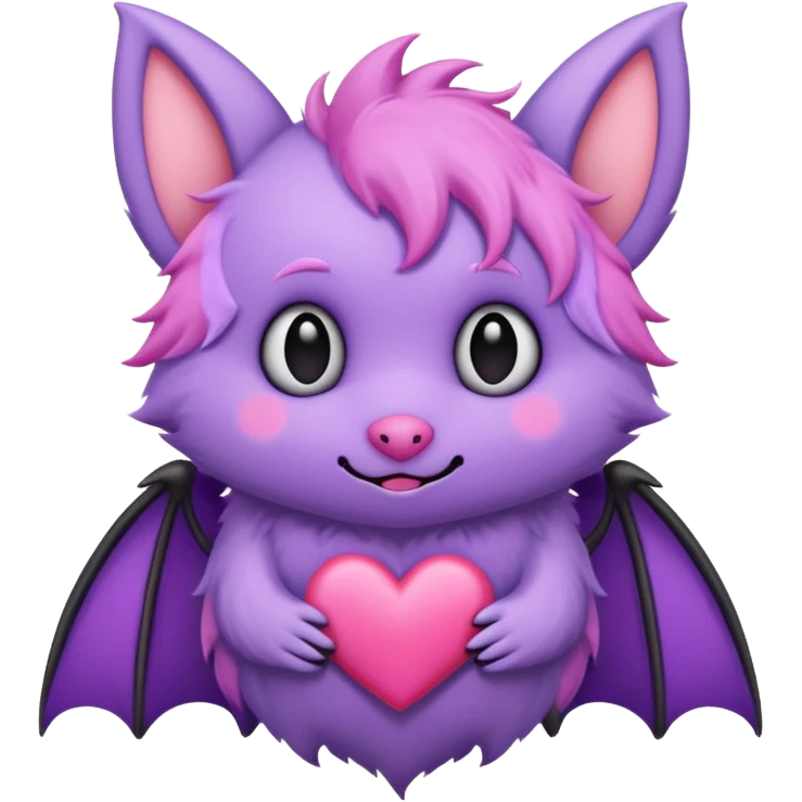 pastel emo bat with a heart emoji