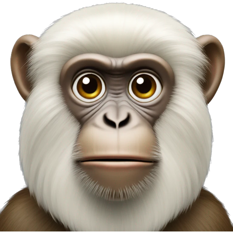 Monkey Ukrainian  crested head, long whiskers  emoji