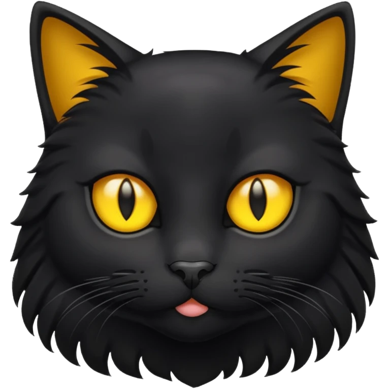 Black cat with yellow eyes emoji