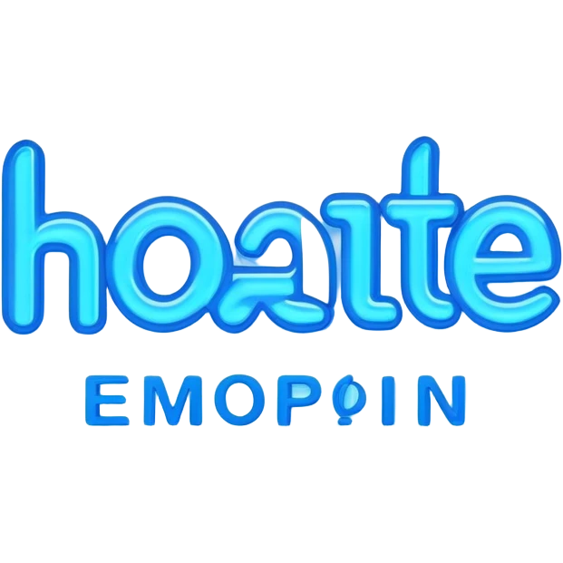 Blue neon sign with the word hate emoji
