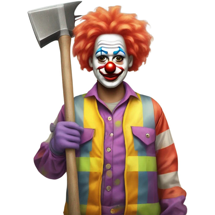 Sad clown working construction emoji