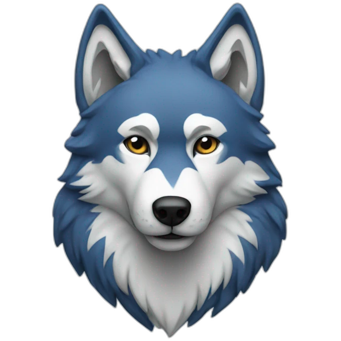 Wolf with jersey blue and white emoji