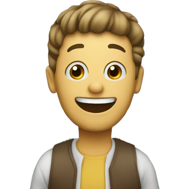 Image of an emoji representing a person with books smiling who loves reading emoji