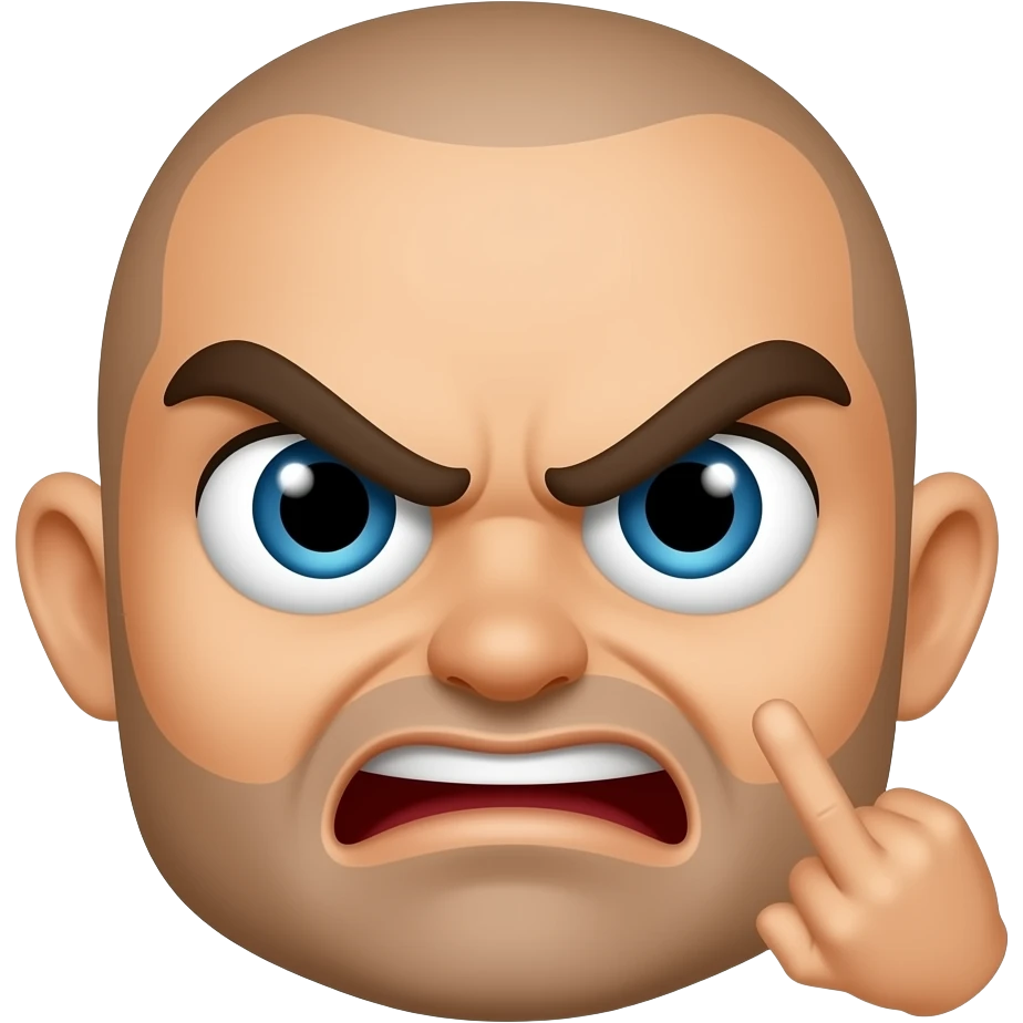 Rage face doing the middle finger emoji