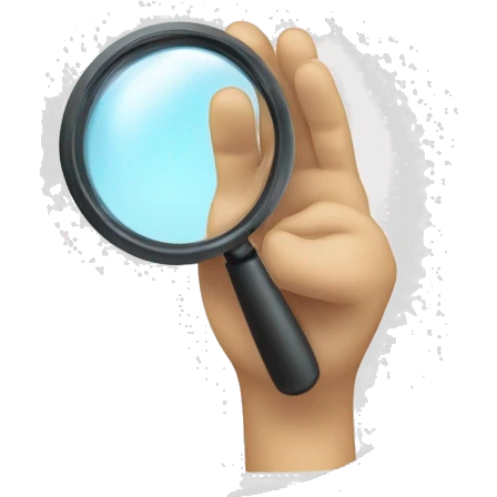 Hand with Magnifying glass emoji