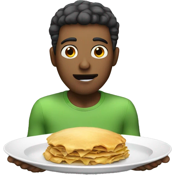 guy with a plate hungry emoji