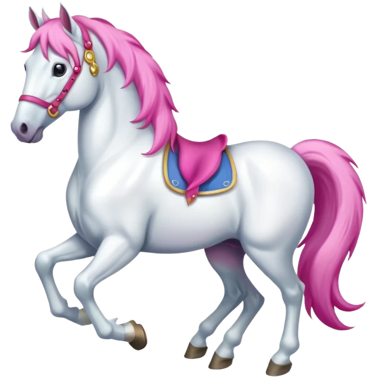 a white horse with pink mane emoji