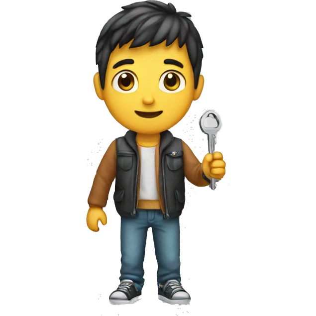 boy with key in hand emoji