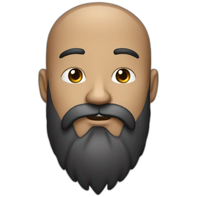 A man with a big black beard who smells terrible emoji