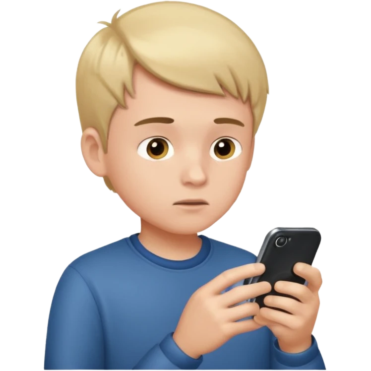 Boy using Phone emoji