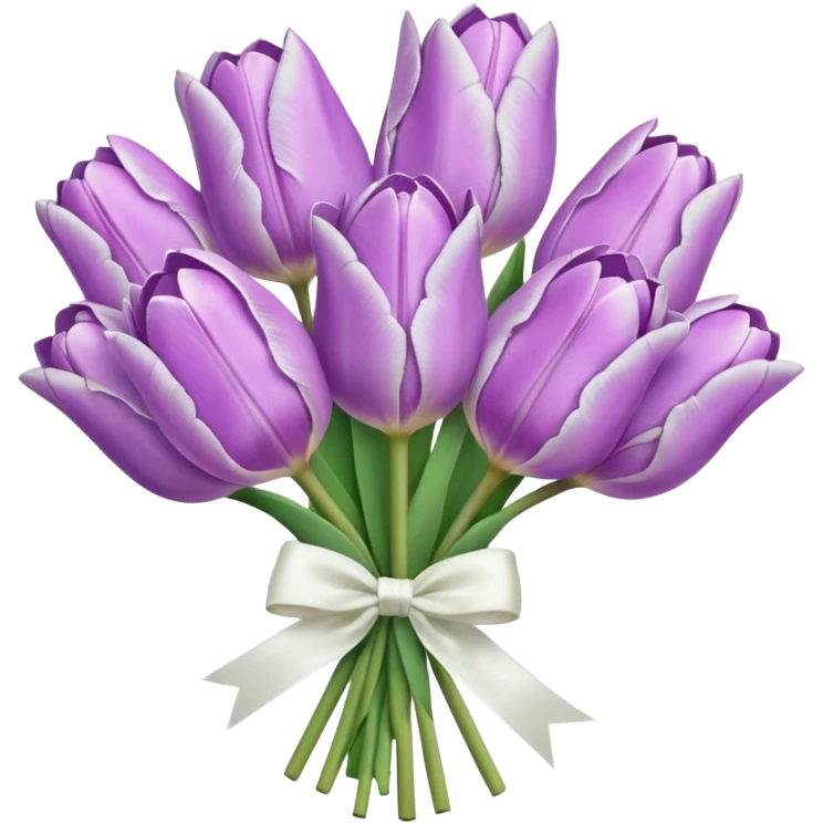 Pastel lilac tulip bouquet with bow emoji