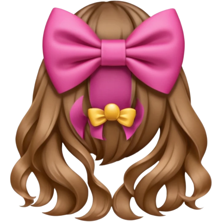 hair from behind with a pink bow emoji