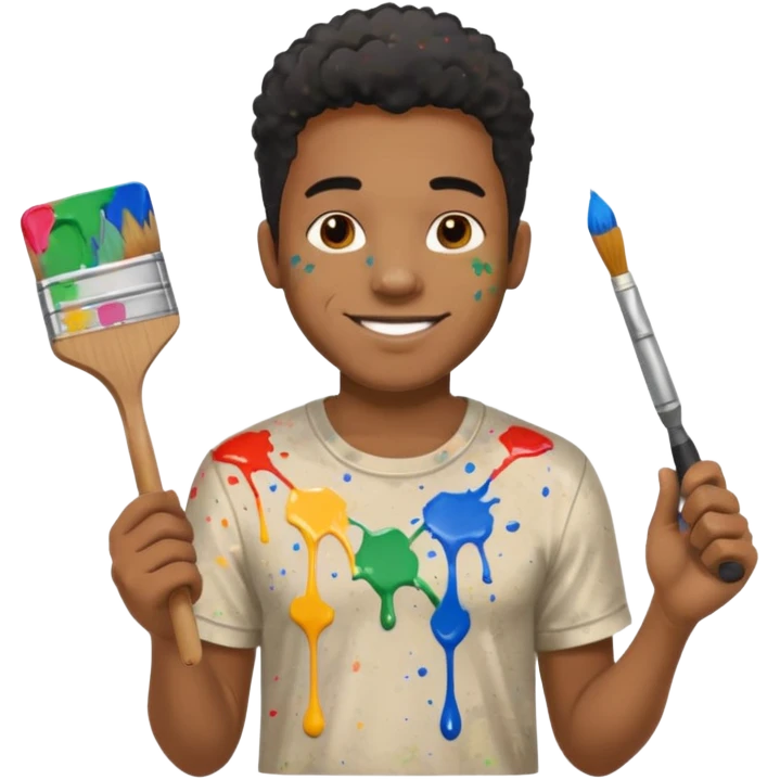 Street Painter black man emoji