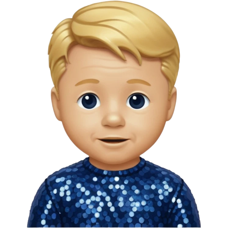 Mickey Rooney with golden blonde hair, dark blue sequin outfit emoji