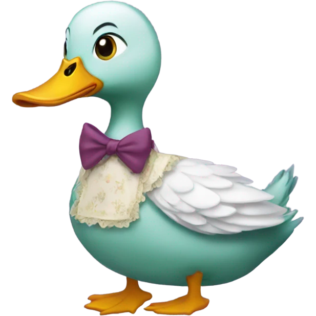 Duck in a dress emoji
