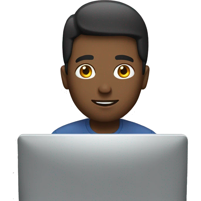 Man gaming on pc emoji