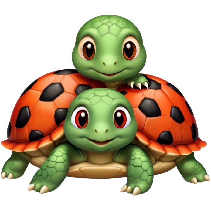 A turte hug a ladybug emoji
