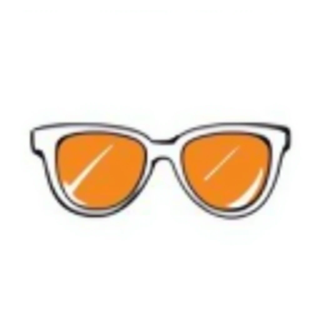 Groovy 70s oversized sunglasses with bright orange tint and thick white frames emoji