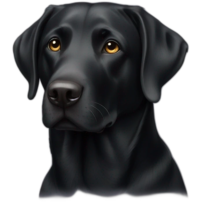 white nose black labrador emoji