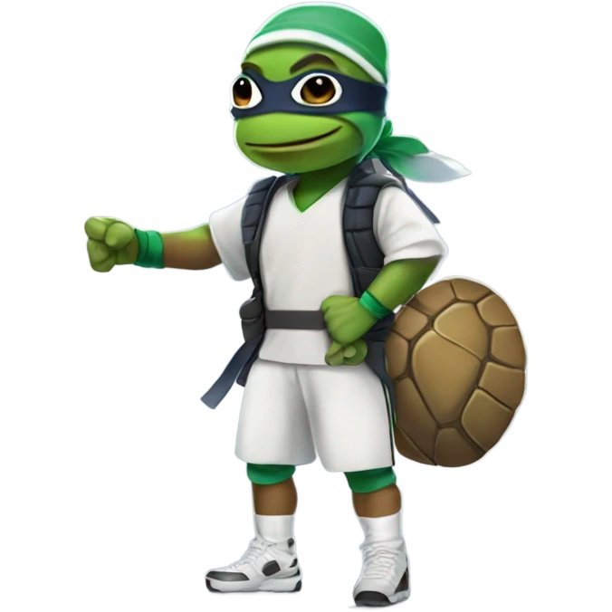 Kylian Mbappe Ninja Turtle with Real Madrid themed clothes emoji