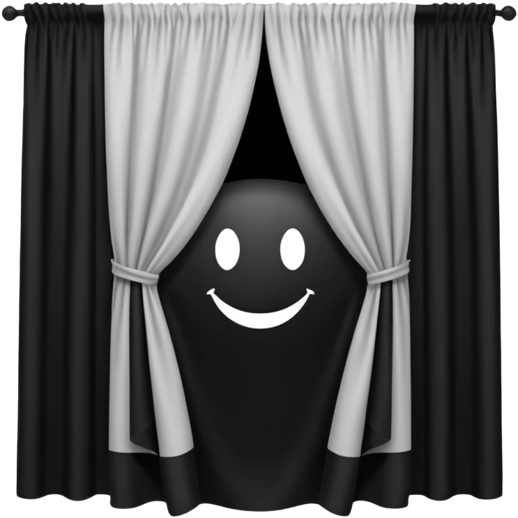 silhouette of a package hidden behind a curtain emoji
