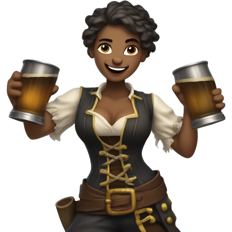 Drunk female pirate emoji