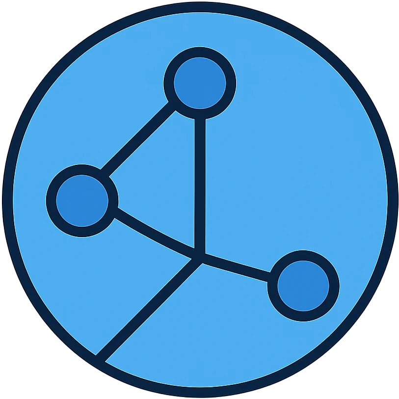 blue network in a circle emoji