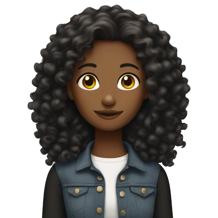 Pretty black lesbian with curly hair  emoji