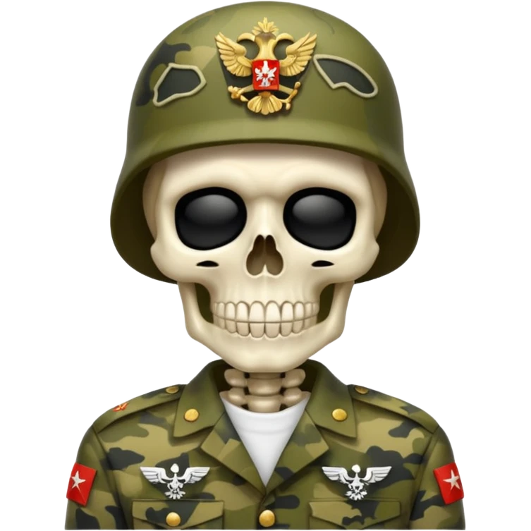 generate a realistic skeleton in Russian military camouflage emoji