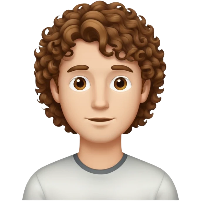 Brown with highlights Curly headed white guy  emoji