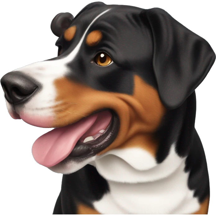 swiss mountain dog smiling with tongue out emoji