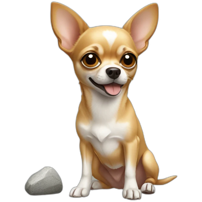 chihuahua with a stone emoji