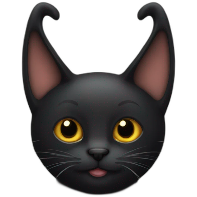 Black cat with horns emoji