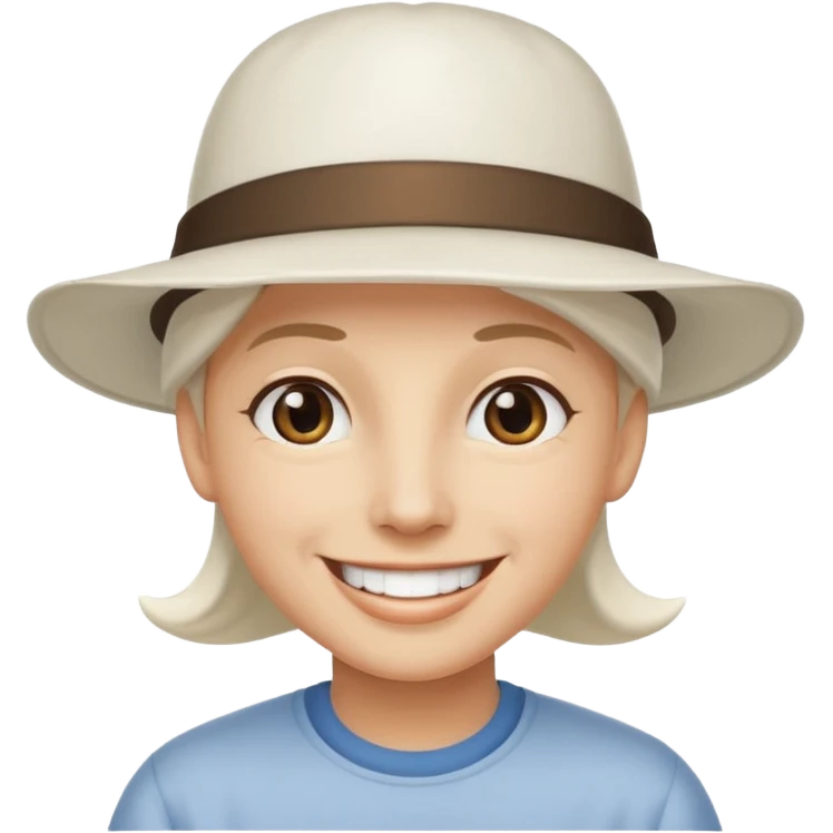 adulto con sombrero blanco emoji