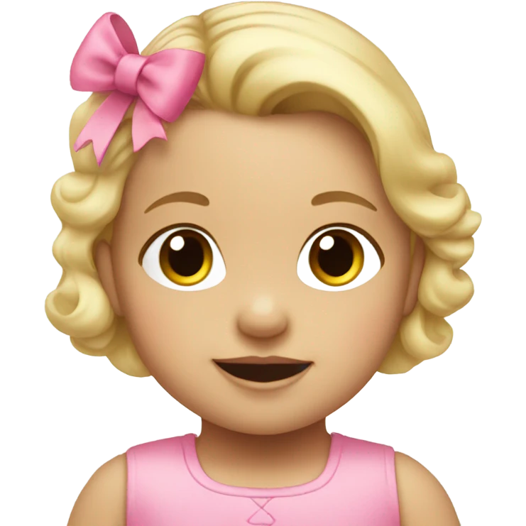 Blonde toddler girl with pink bow  emoji