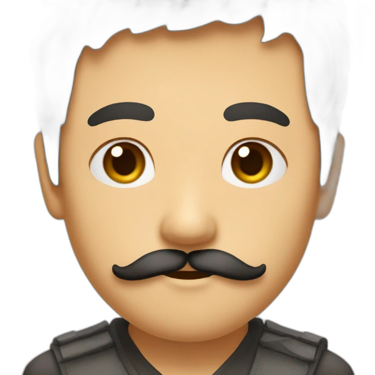Asiatique brun avec petite moustache  emoji