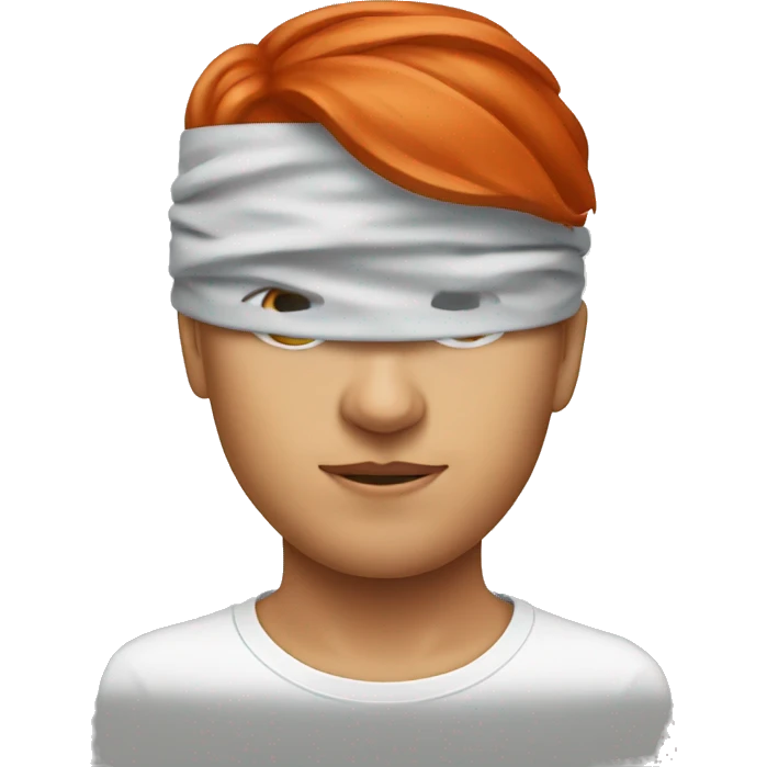 Red head with blindfold emoji